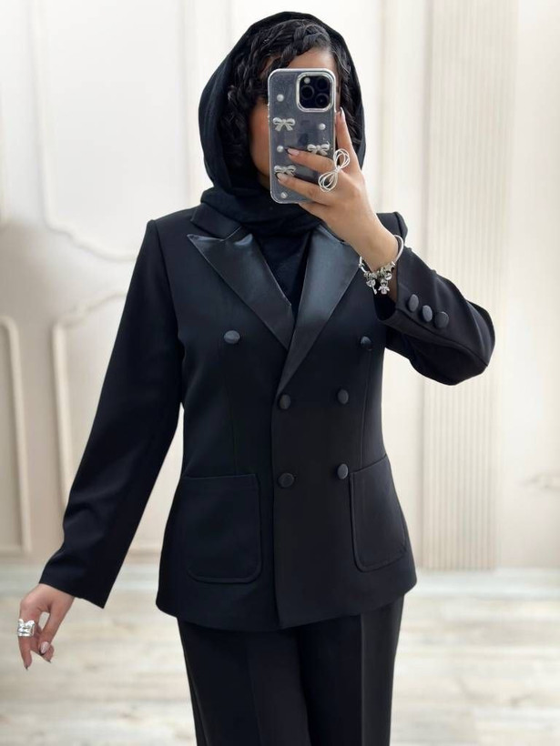 ست کت و شلوار ساتن مدل سایدا