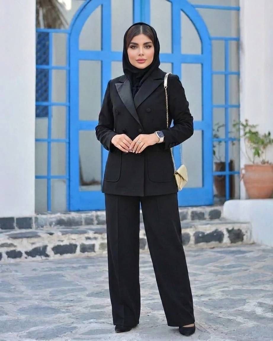 ست کت و شلوار ساتن مدل سایدا