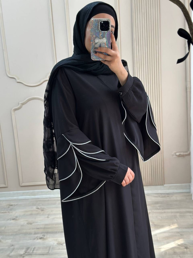 مانتو عبایی کرپ مدل آیلار