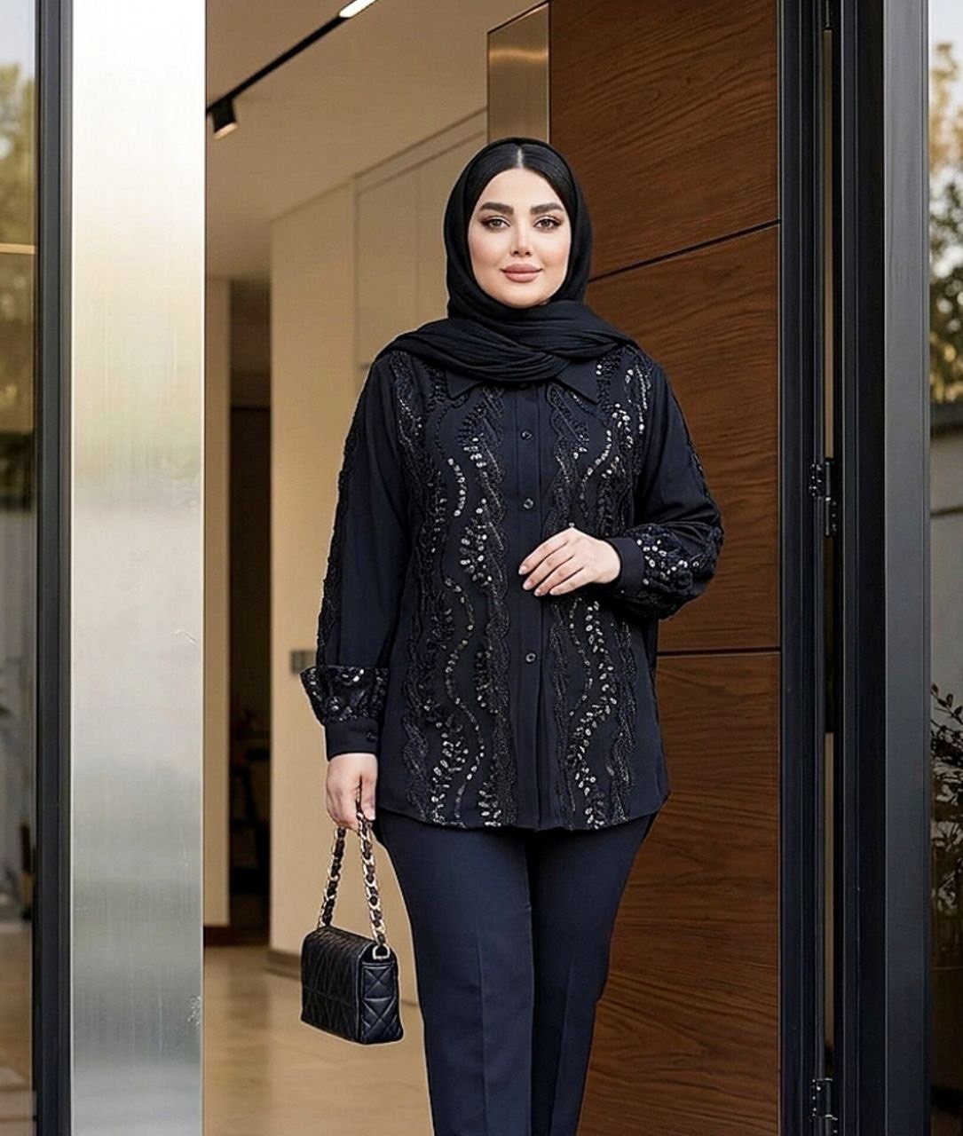 شومیز مجلسی کرپ الیزه مدل حدیثه