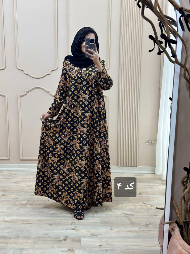 ماکسی بلند گلدار کرپ بوگاتی مدل اریکا