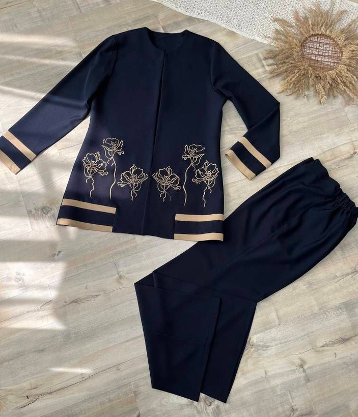 ست کت و شلوار گلدوزی مدل رویا