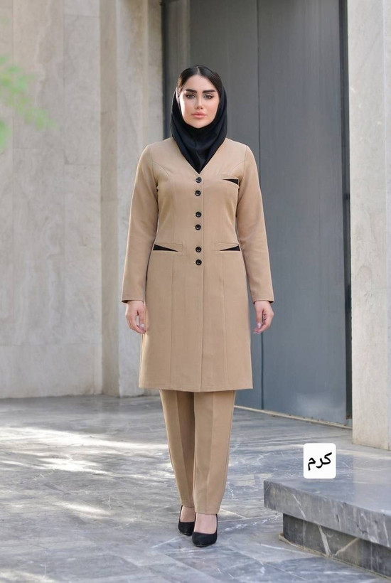 ست مانتو و شلوار اداری مازراتی مدل تینا