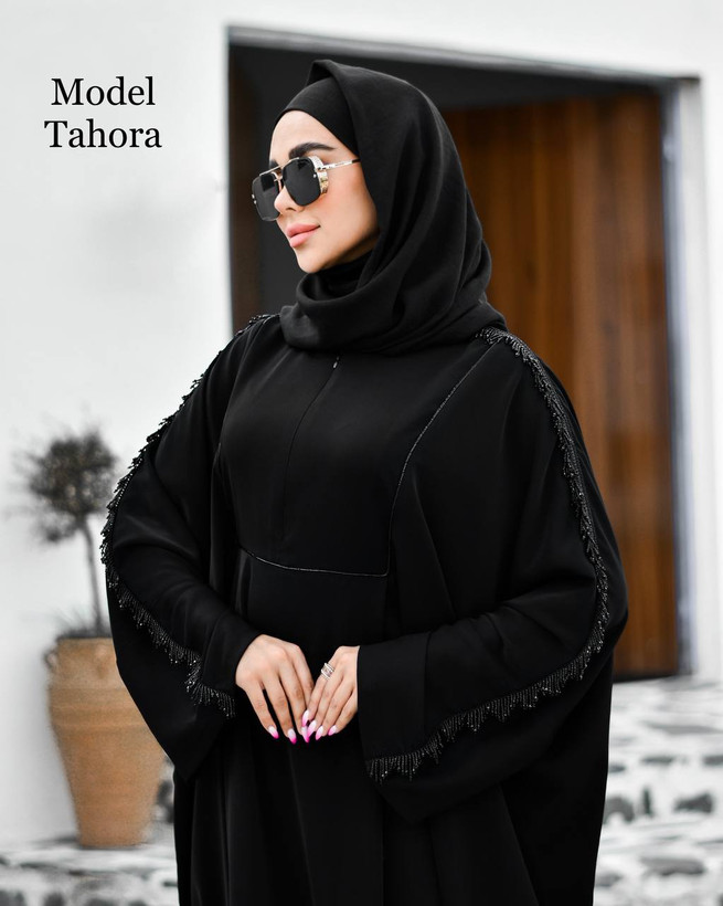 مانتو عبایی کرپ ندا مدل طهورا
