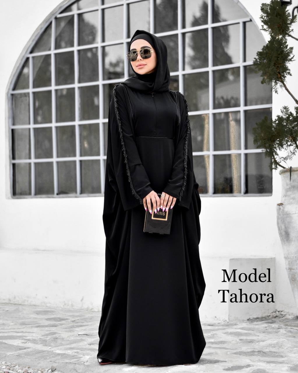 مانتو عبایی کرپ ندا مدل طهورا