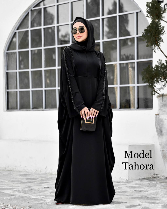 مانتو عبایی کرپ ندا مدل طهورا