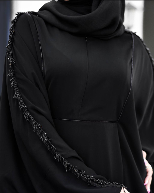 مانتو عبایی کرپ ندا مدل طهورا