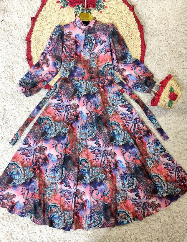 ست دوتیکه پیراهن و مینی اسکارف مدل گلسا