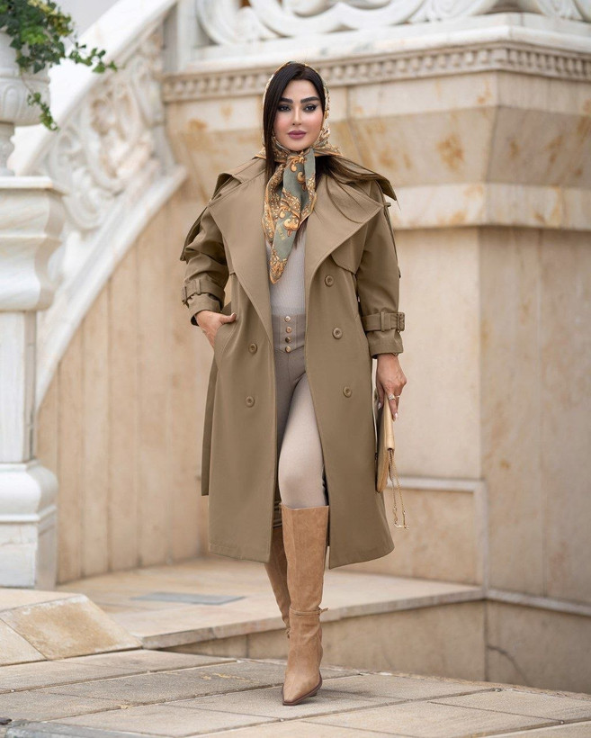 بارانی کتان مدل الیا