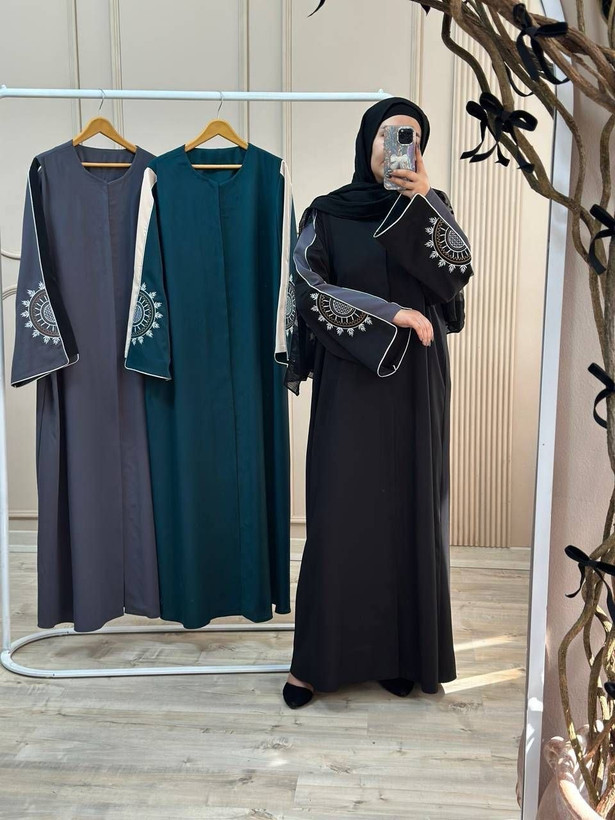 مانتو عبایی کرپ مدل خورشید