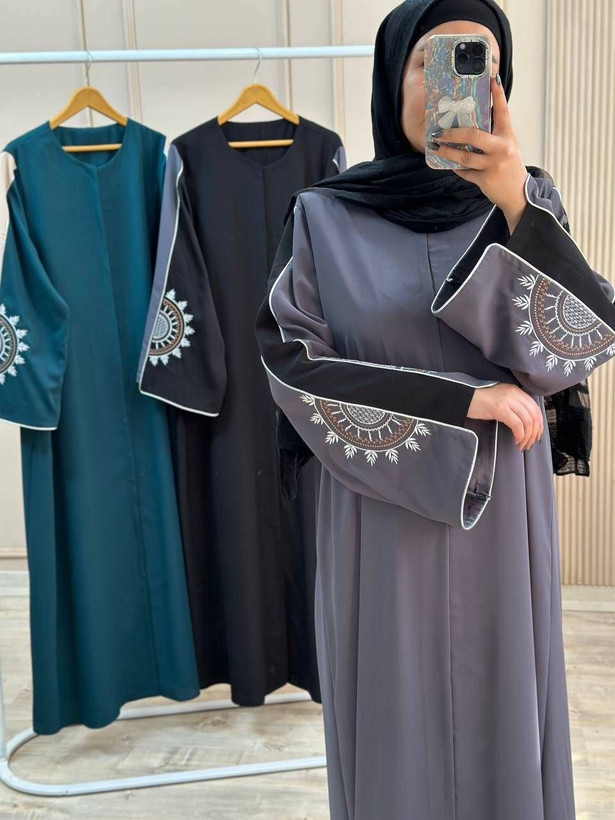 مانتو عبایی کرپ مدل خورشید
