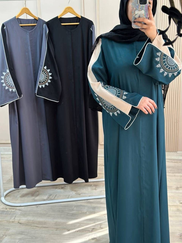 مانتو عبایی کرپ مدل خورشید
