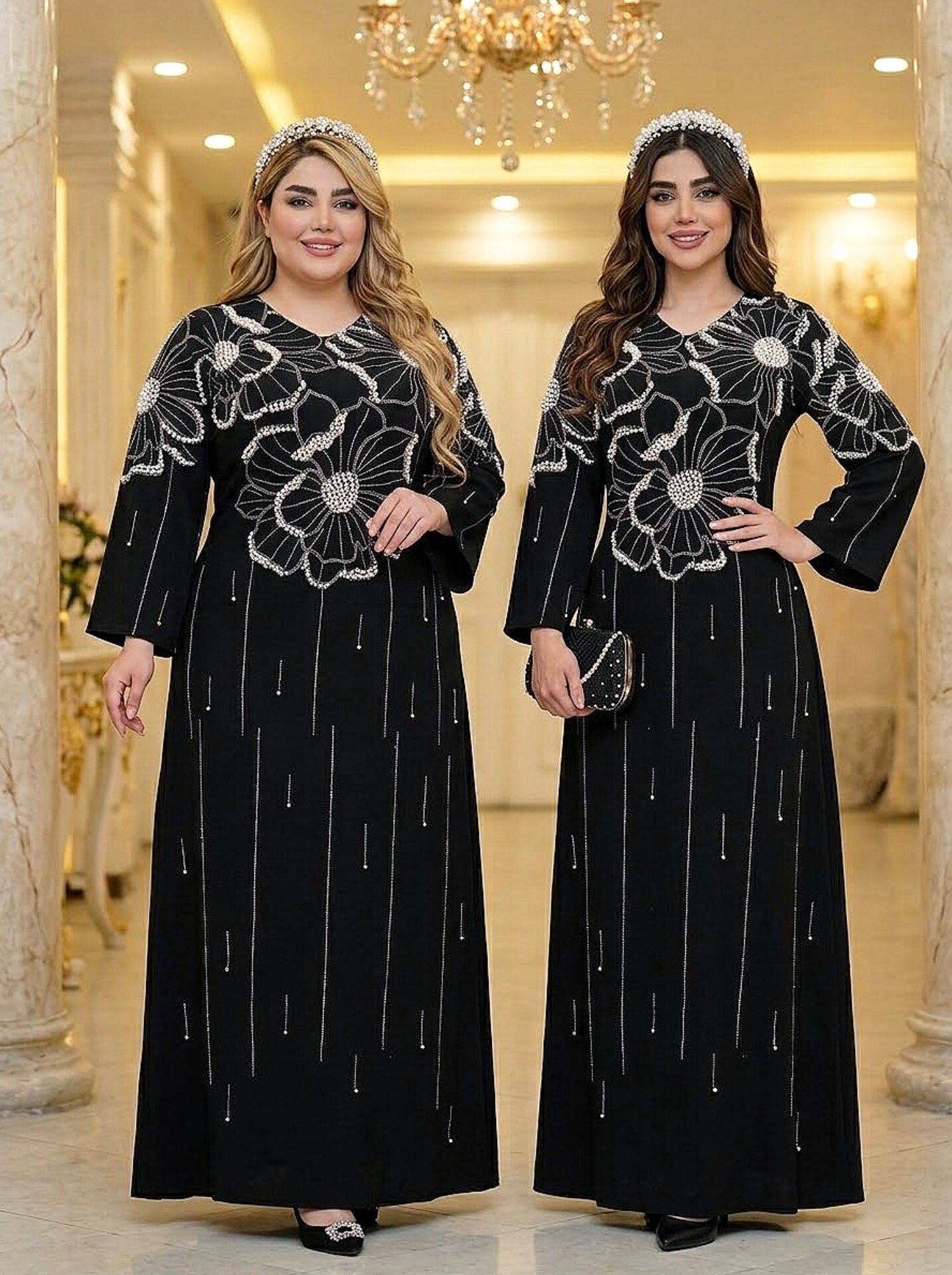 ماکسی مجلسی کرپ مدل فانوس