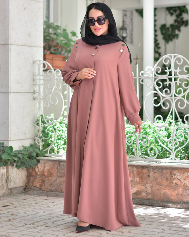 مانتو عبایی کرپ مدل حنانه