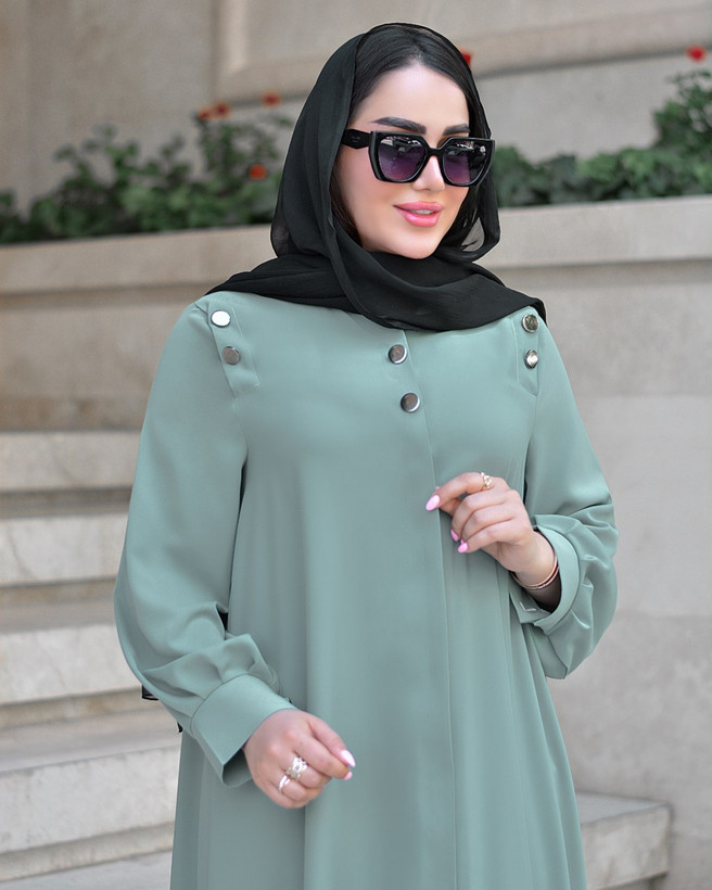 مانتو عبایی کرپ مدل حنانه