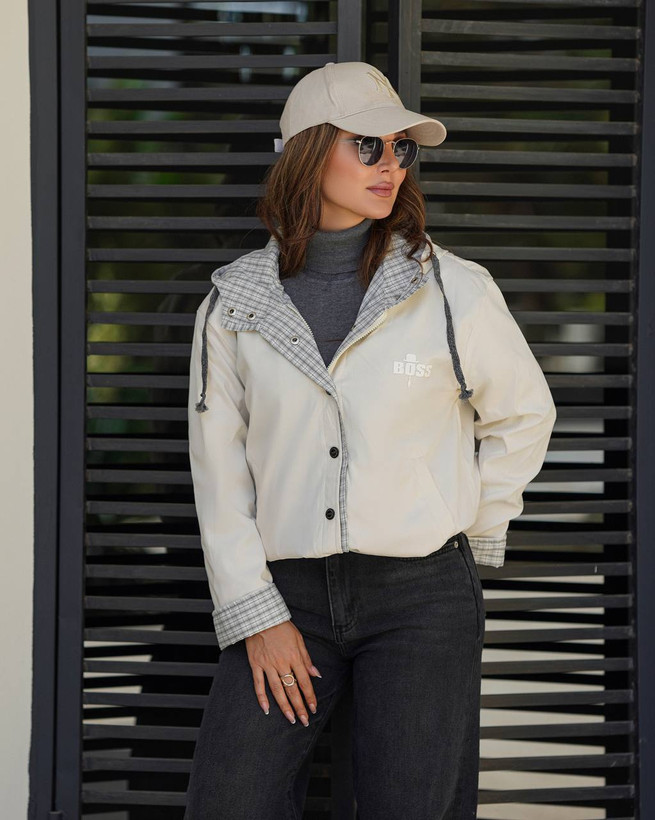 ترنچ کت کلاه چهارخانه مدل ایلار
