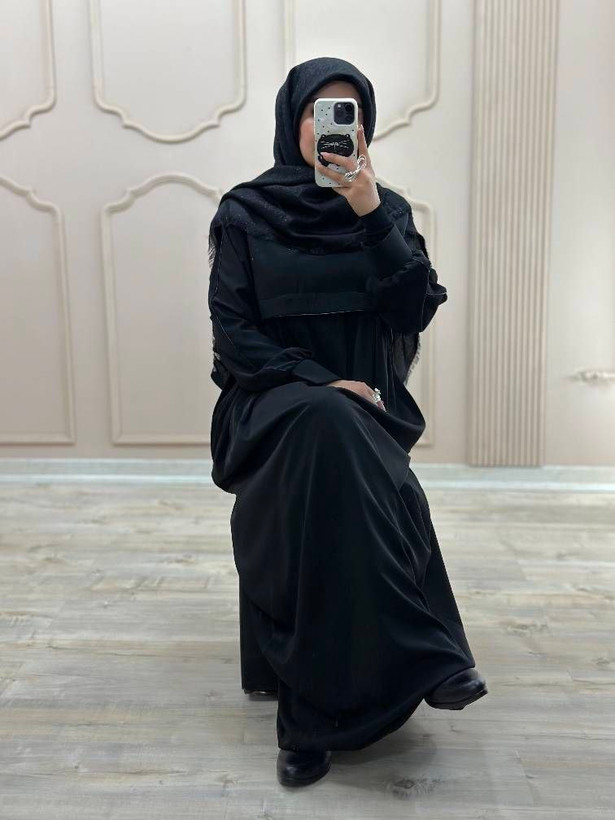 مانتو عبایی جیب دار مدل نفیسه