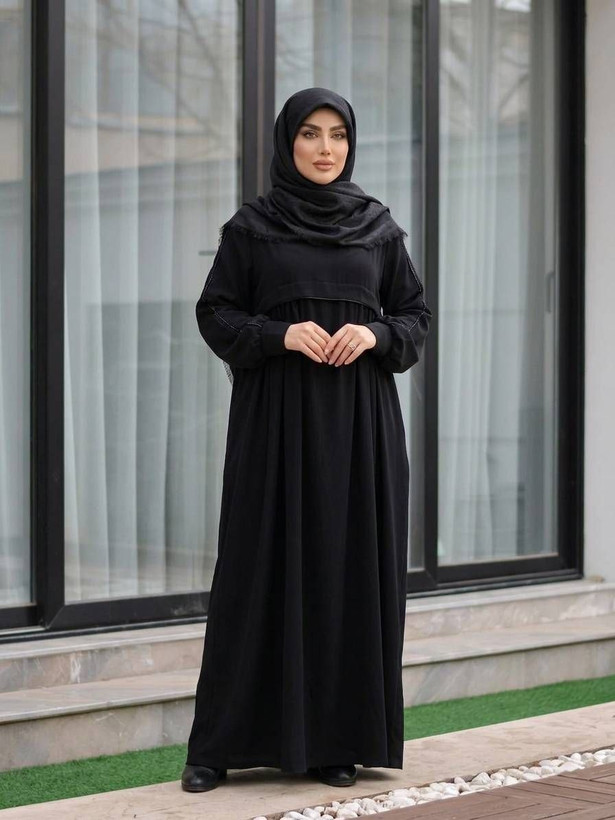 مانتو عبایی جیب دار مدل نفیسه