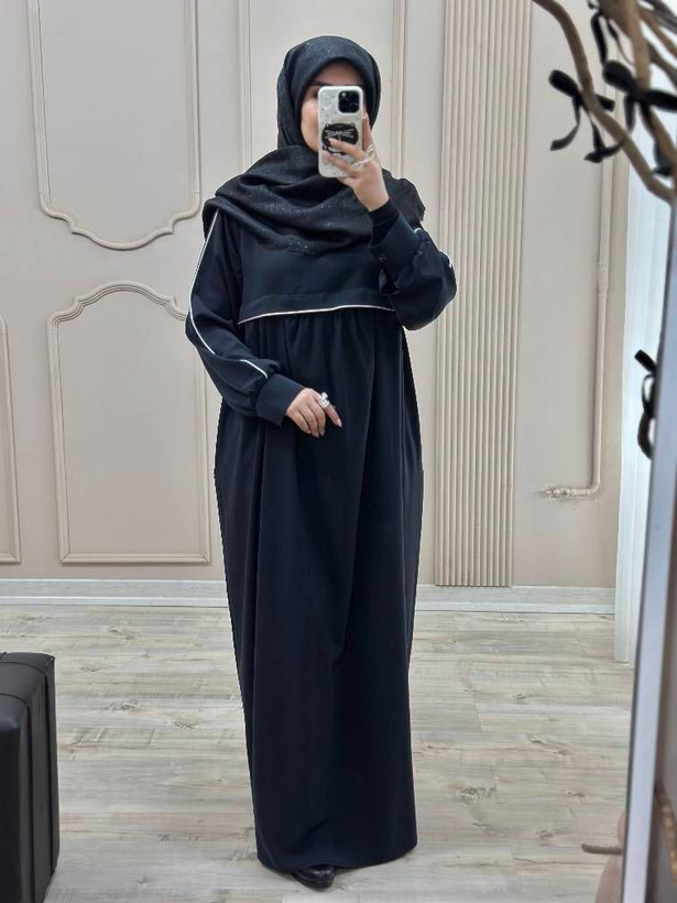 مانتو عبایی جیب دار مدل نفیسه
