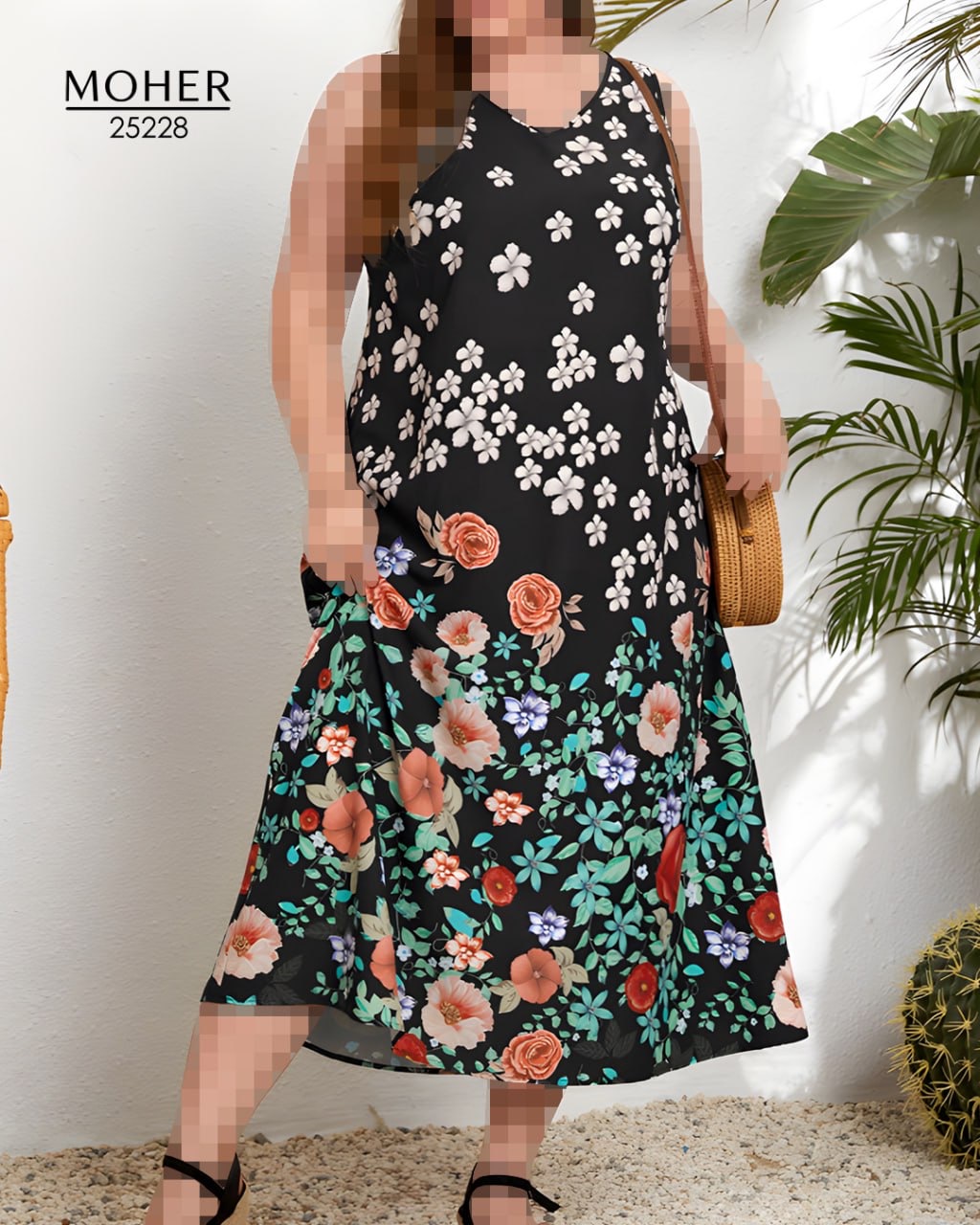 پیراهن ماکسی سایز بزرگ گلدار